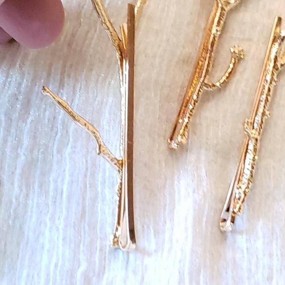 Anthropologie Little Gold Twig Hair Pins - Picture 7 of 8